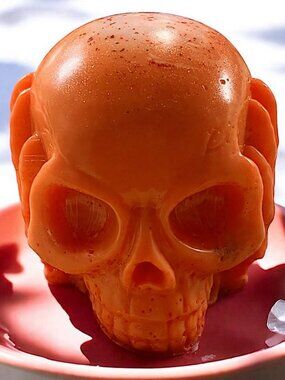 Cucumber watermelon XL Skull orange soap handmade 5x4in 13oz shea butter based